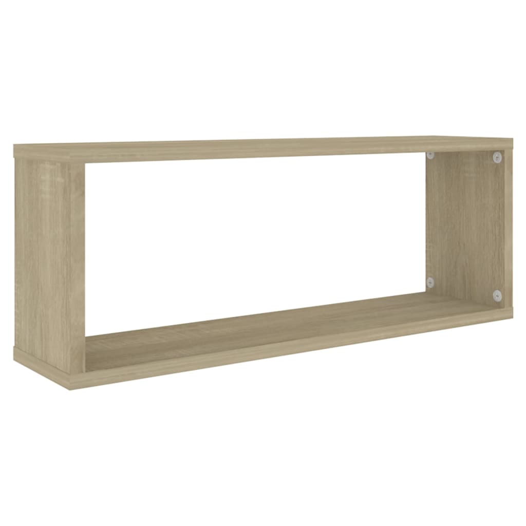 NNEVL Wall Cube Shelves 4 pcs Sonoma Oak 60x15x23 cm Chipboard-3