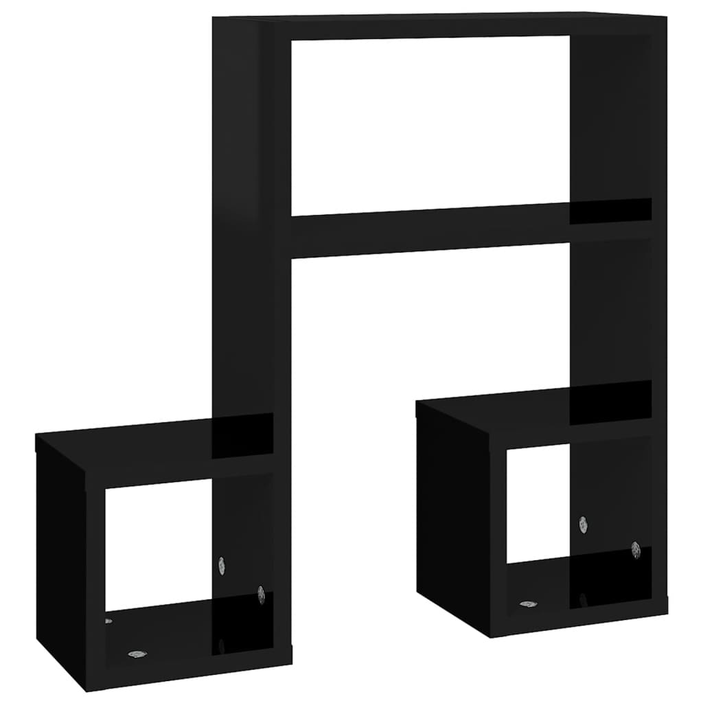 NNEVL Wall Shelves 2 pcs High Gloss Black 50x15x50 cm Engineered Wood-3