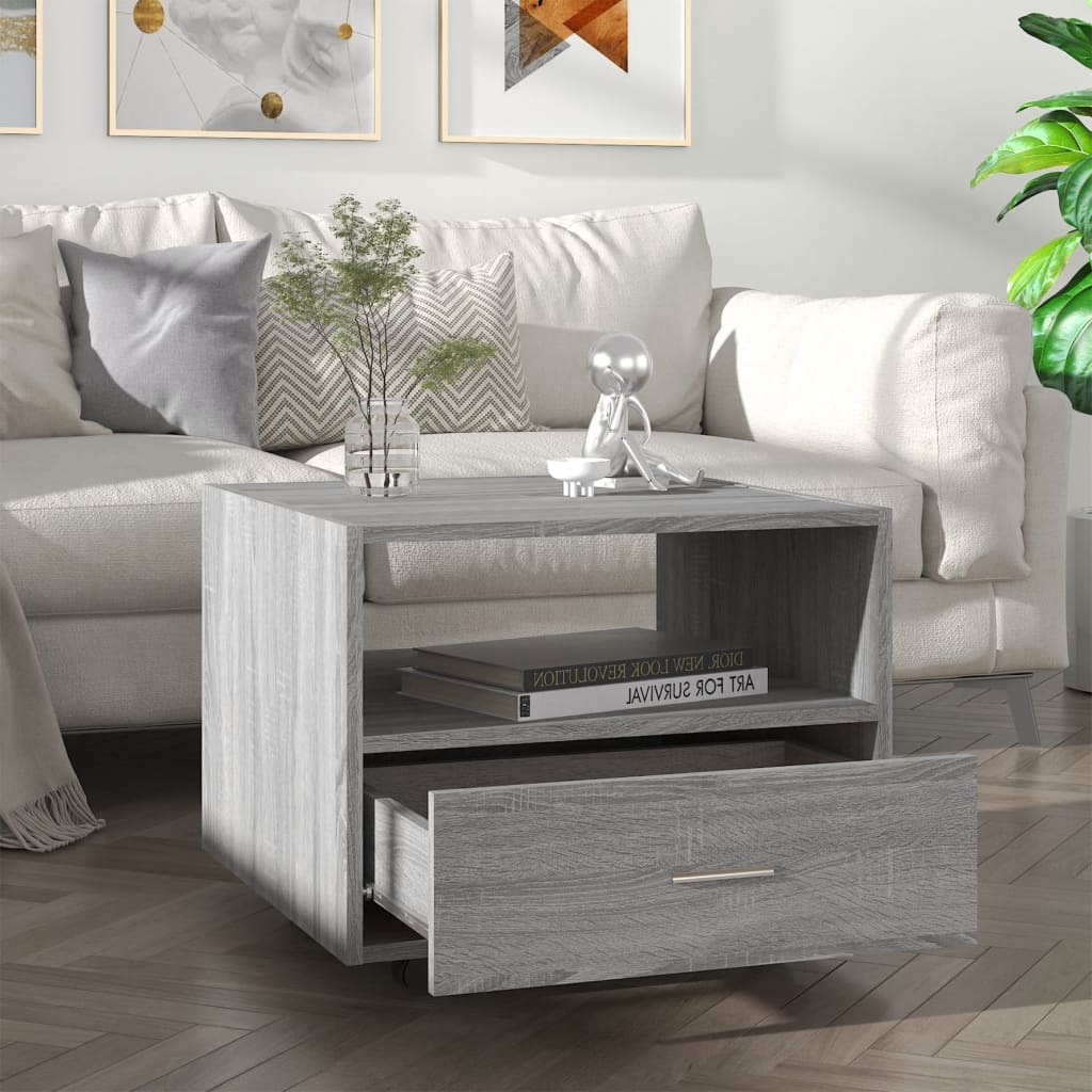 NNEVL Coffee Table Grey Sonoma 55x55x40 cm Engineered Wood-0