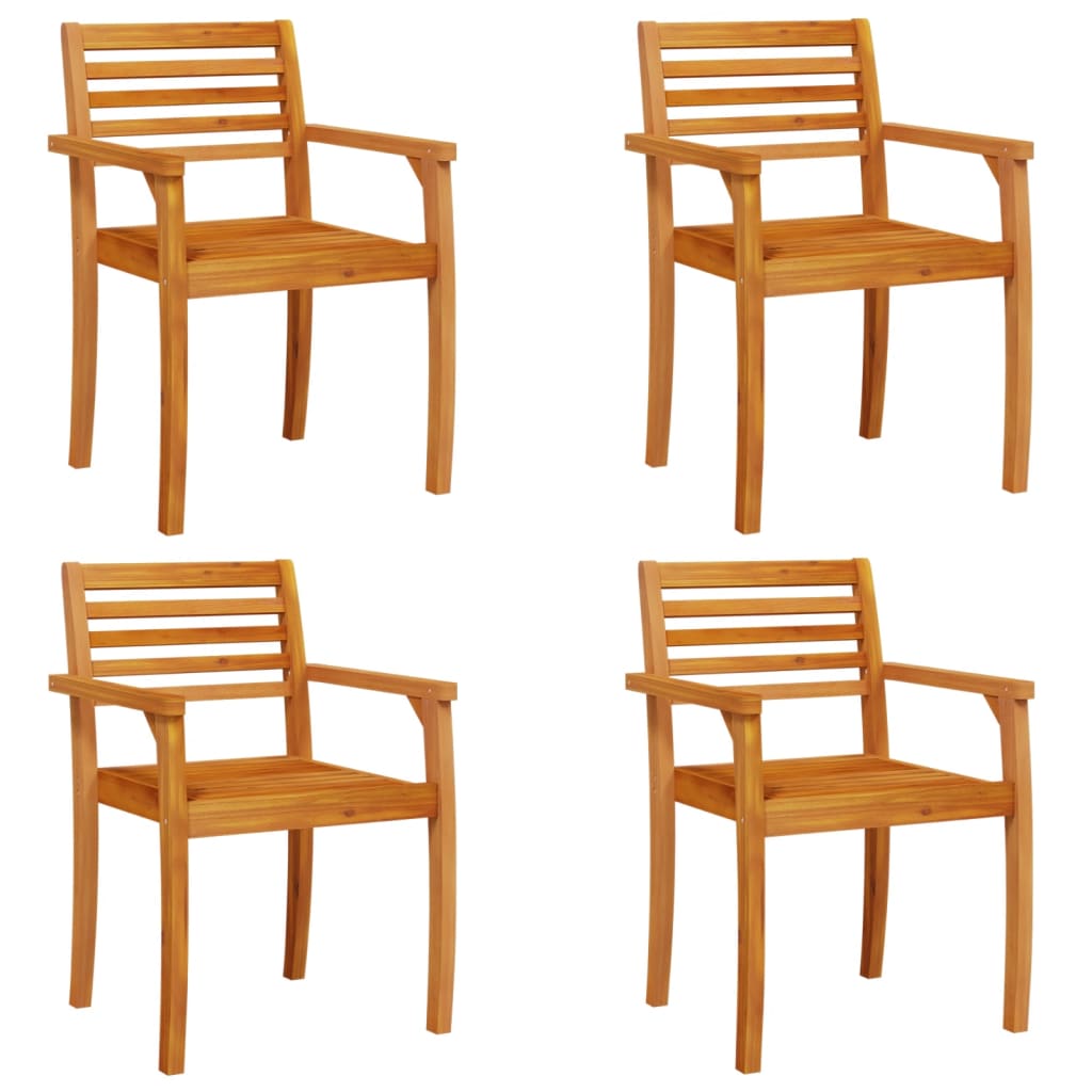 NNEVL Garden Chairs 4 pcs 59x55x85 cm Solid Wood Acacia-1