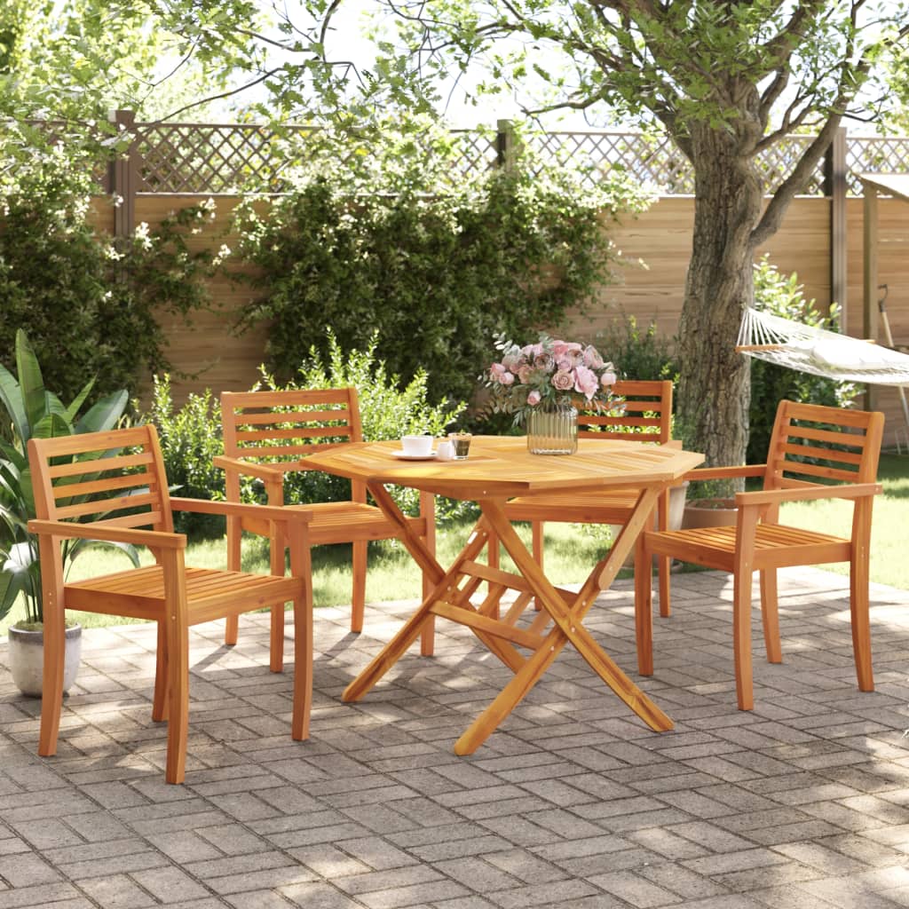 NNEVL Garden Chairs 4 pcs 59x55x85 cm Solid Wood Acacia-2