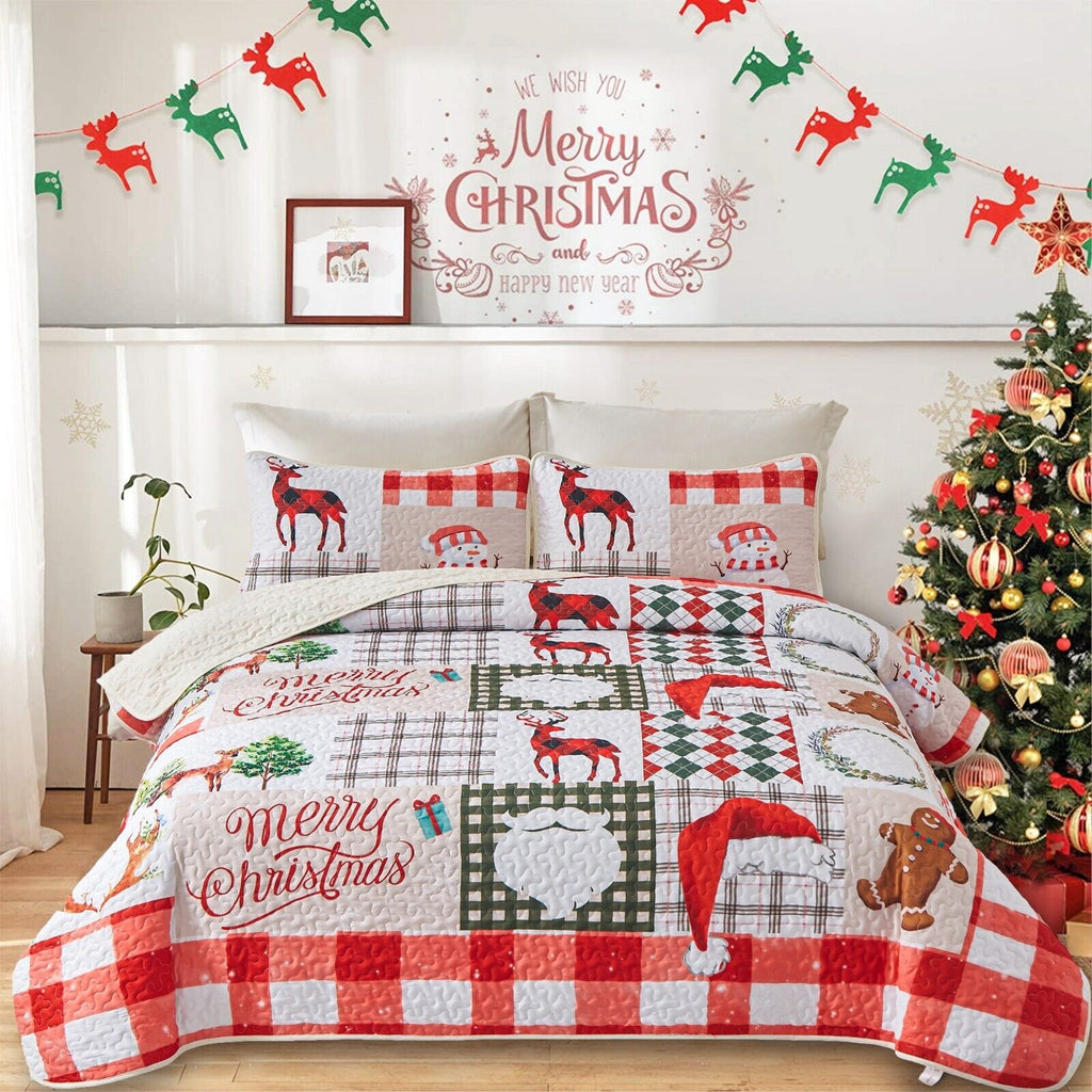 NNEDSZ Ethereal christmas Dreamy Lightweight 3 Pc Bedspread & Pillow Cover Set-0