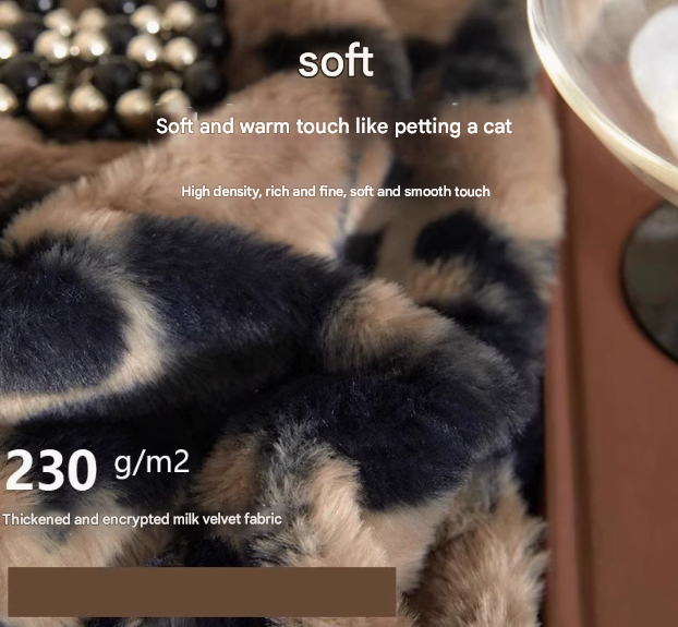 NNEDSZ Brown Rose Motifs Luxury Winter Faux Rabbit Fur Bedding Set - 4-Piece Melange Style Plush Set for 1.8m Beds (200x230cm Duvet Cover)-1