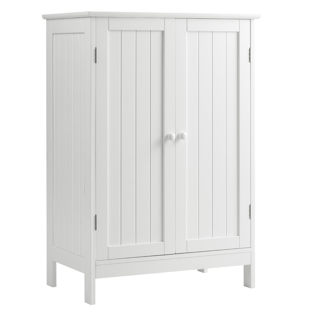 NNECW Floor Storage Cabinet with Double Door and Shelf for Bathroom-1