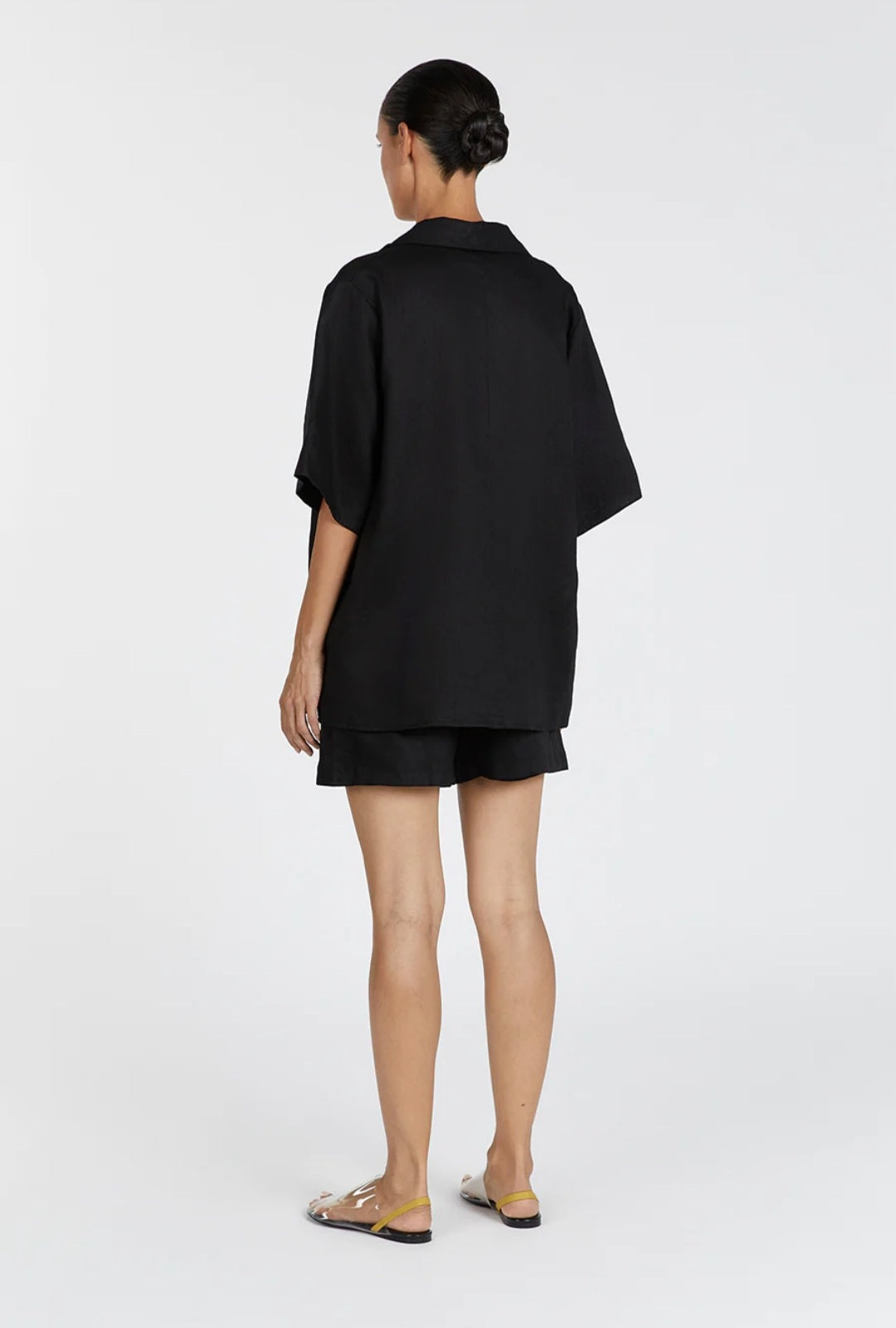 Black Linen Top | Linen Top | Shirt Top | Summer Top | 100% Organic Linen-4