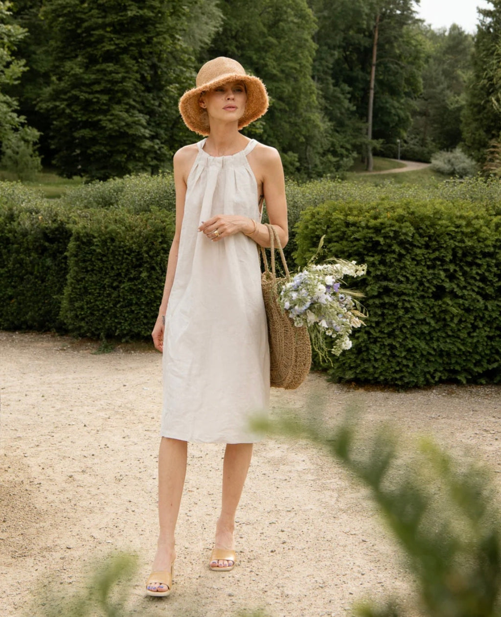 Ivory Linen Dress | Maxi Dress | Linen Dress | Linen Clothing | 100% Organic Linen-0