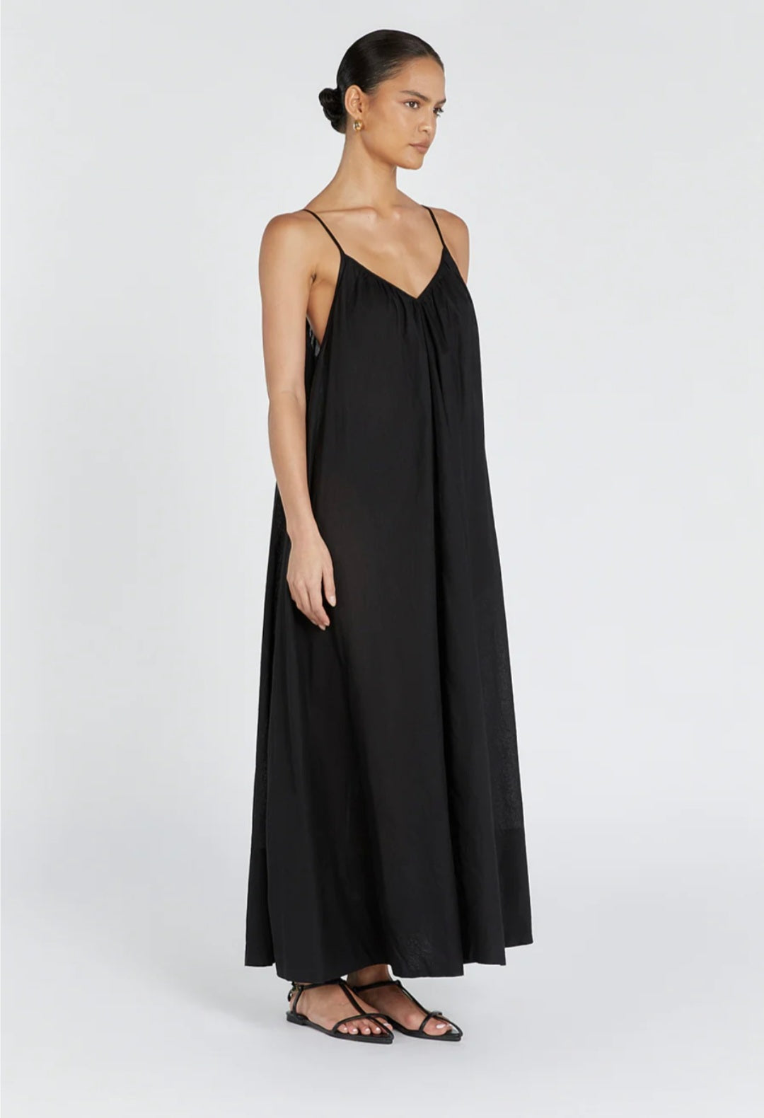 Black Cotton Dress | Maxi Dress | Cotton Dress | Black Dress-3