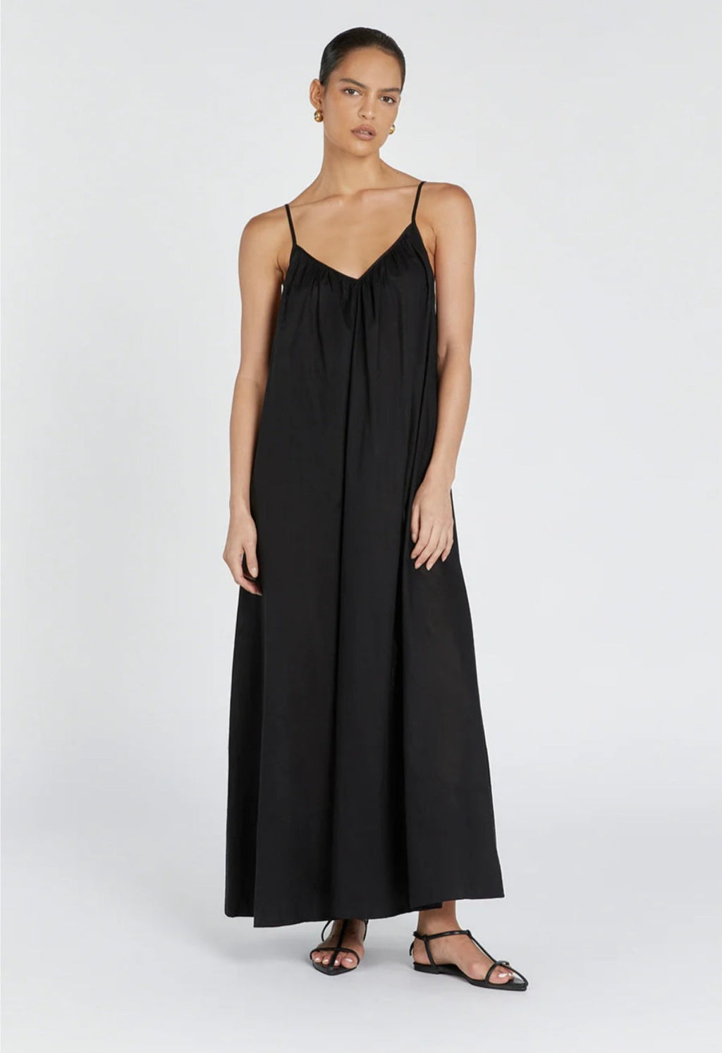 Black Cotton Dress | Maxi Dress | Cotton Dress | Black Dress-0