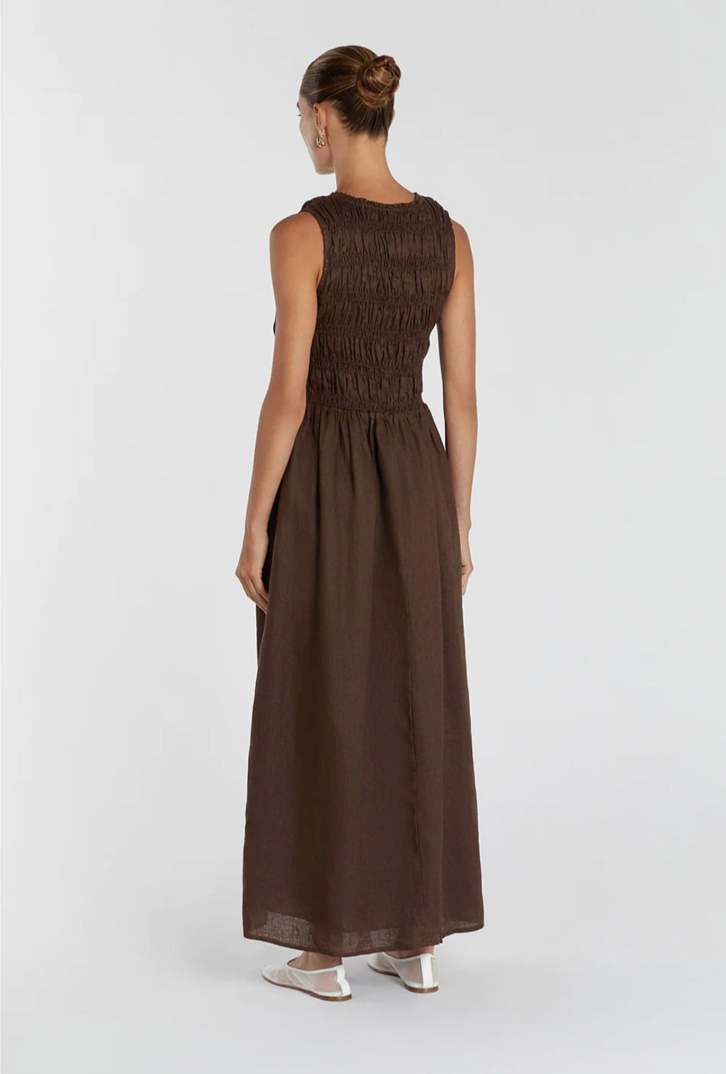 Brown Linen Dress | Maxi Dress | Linen Dress | Linen Clothing | 100% Organic Linen | Smock Design-3