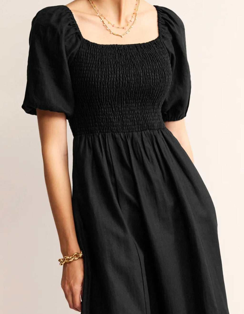 Black Linen Dress | Maxi Dress | Linen Dress | Linen Clothing | 100% Organic Linen | Smock Design-4