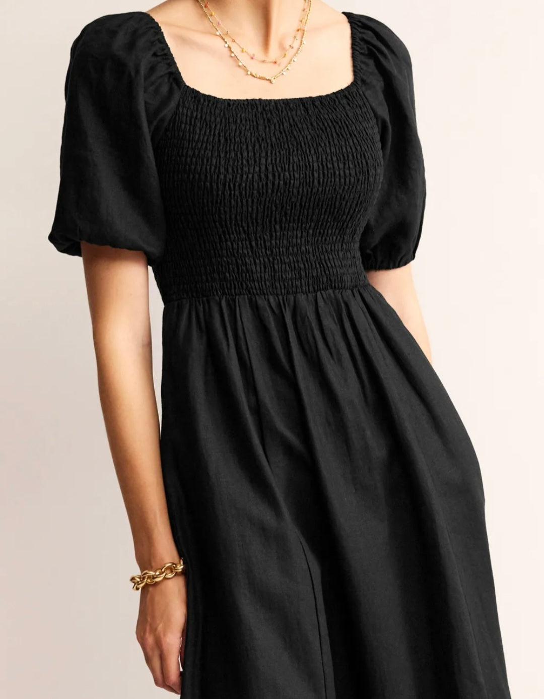 Black Linen Dress | Maxi Dress | Linen Dress | Linen Clothing | 100% Organic Linen | Smock Design-4