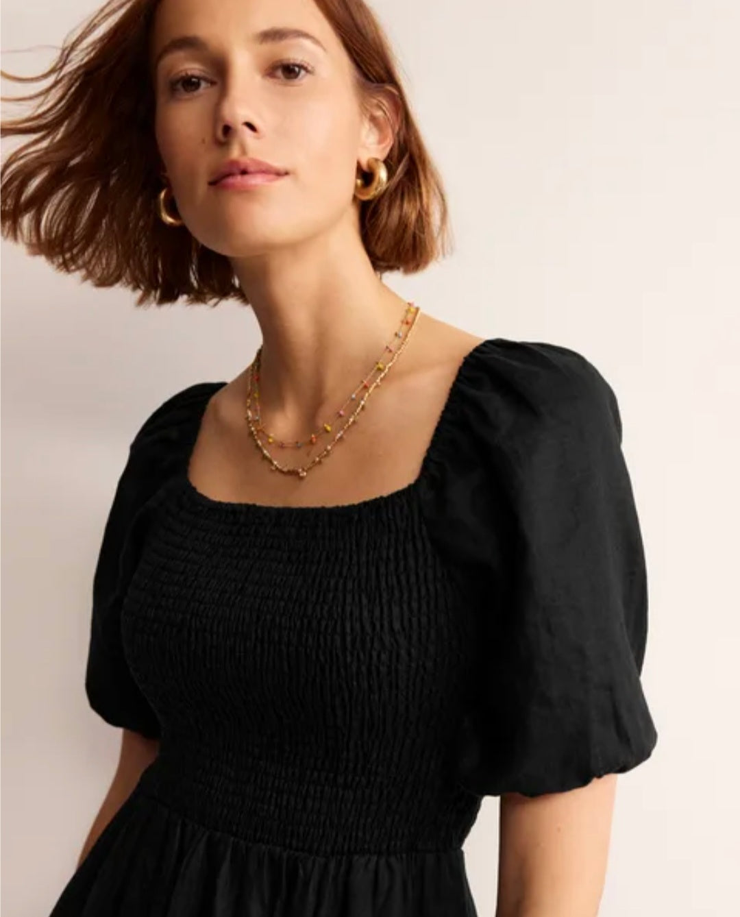 Black Linen Dress | Maxi Dress | Linen Dress | Linen Clothing | 100% Organic Linen | Smock Design-3