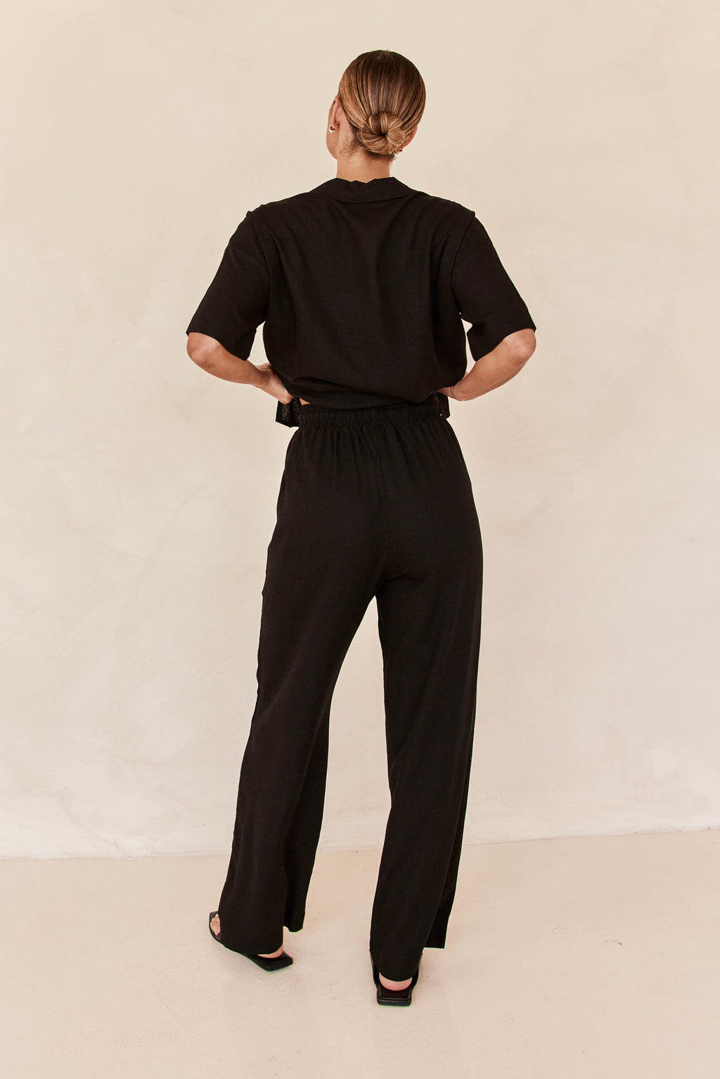 Black Linen Co ord set | Co-ord set | Linen Clothing | 100% Organic Linen-4