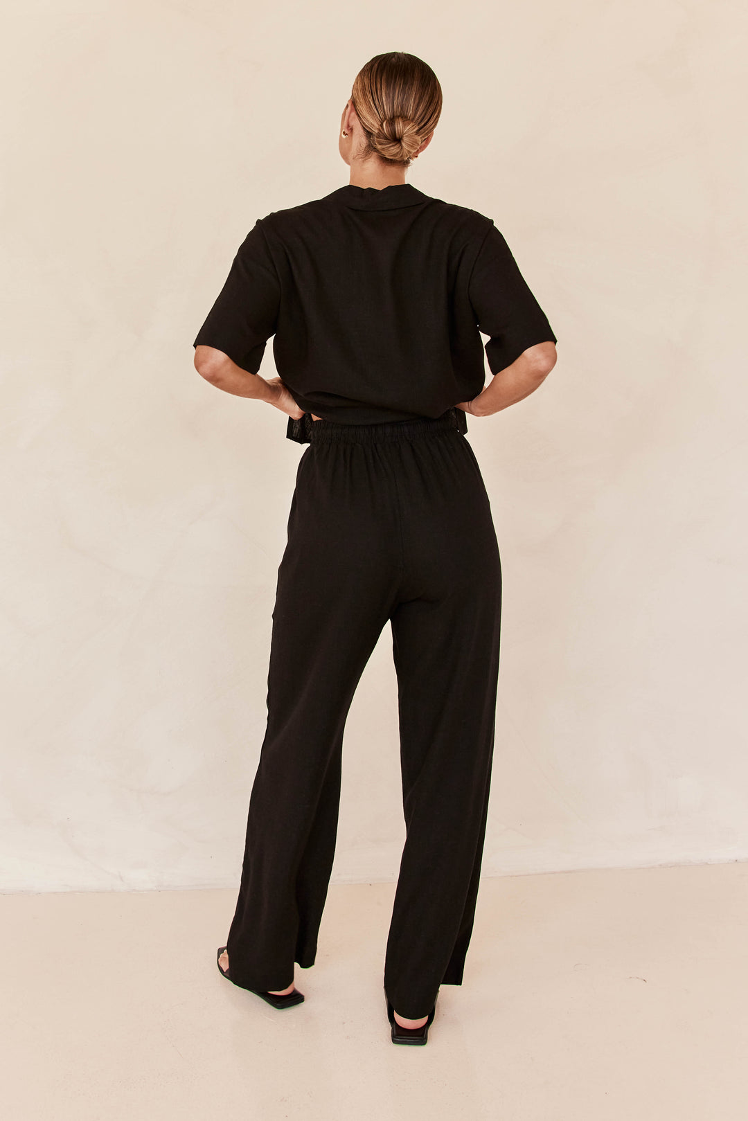 Black Linen Co ord set | Co-ord set | Linen Clothing | 100% Organic Linen-4