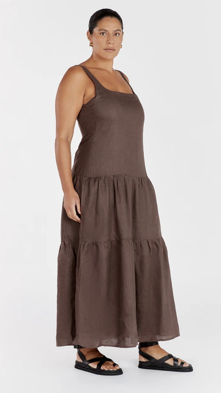 Brown Linen Dress | Maxi Dress | Linen Dress | Linen Clothing | 100% Organic Linen-4