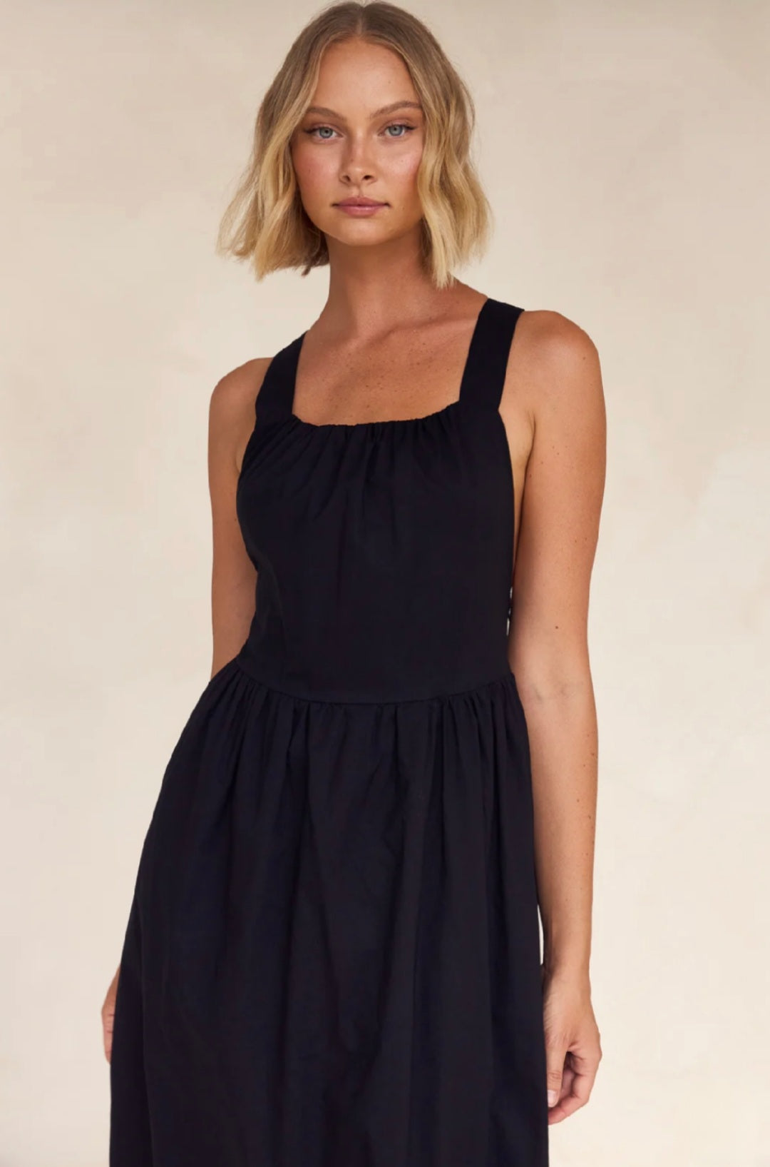 Black Cotton Dress | Maxi Dress | Cotton Dress | Black Dress | Backless Dress-1