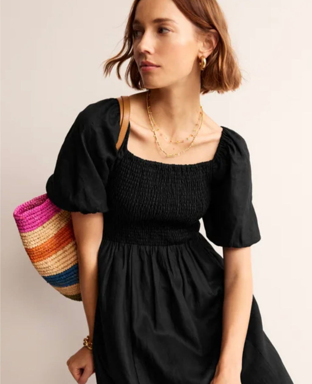 Black Linen Dress | Maxi Dress | Linen Dress | Linen Clothing | 100% Organic Linen | Smock Design-0