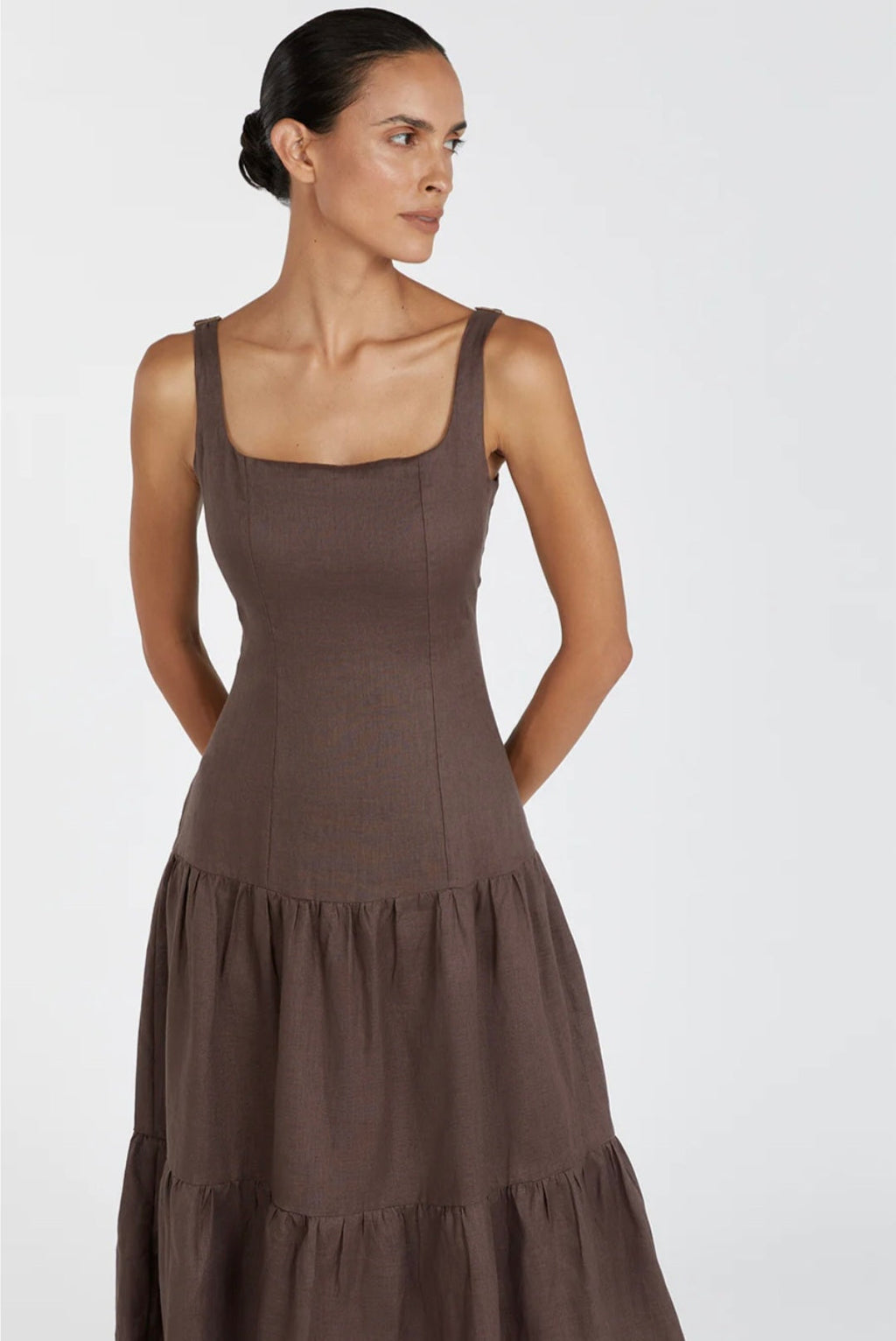 Brown Linen Dress | Maxi Dress | Linen Dress | Linen Clothing | 100% Organic Linen-1