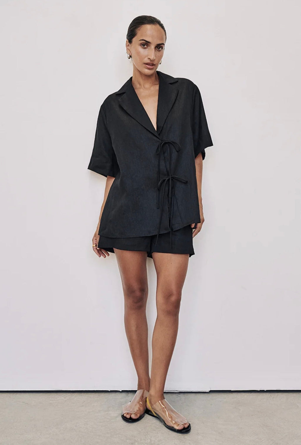 Black Linen Top | Linen Top | Shirt Top | Summer Top | 100% Organic Linen-0