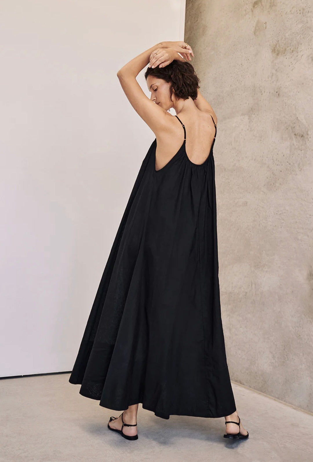 Black Cotton Dress | Maxi Dress | Cotton Dress | Black Dress-2