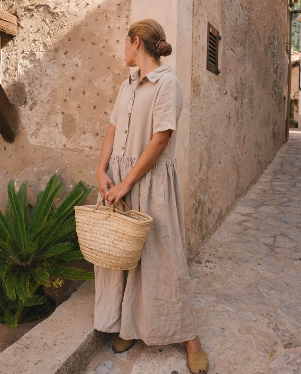 Beige Linen Shirt Maxi Dress | Maxi Dress | Linen Dress | Linen Clothing | 100% Organic Linen-3
